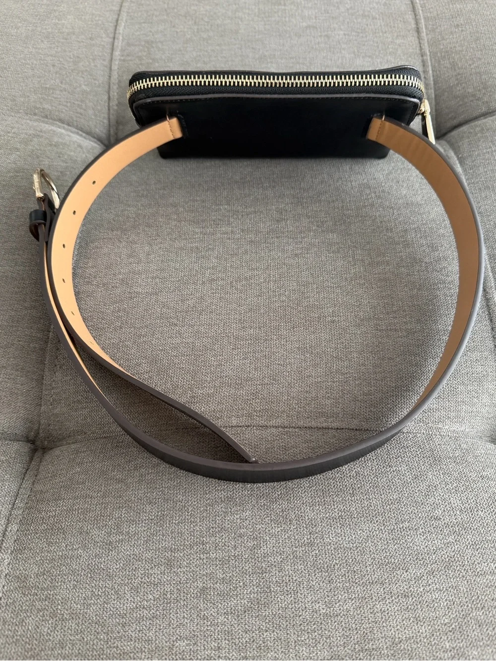 kate spade Black Leather Belt Bag with Tan Strap S/M